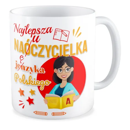 Kubek na DZIEŃ NAUCZYCIELA Najlepsza nauczycielka języka polskiego